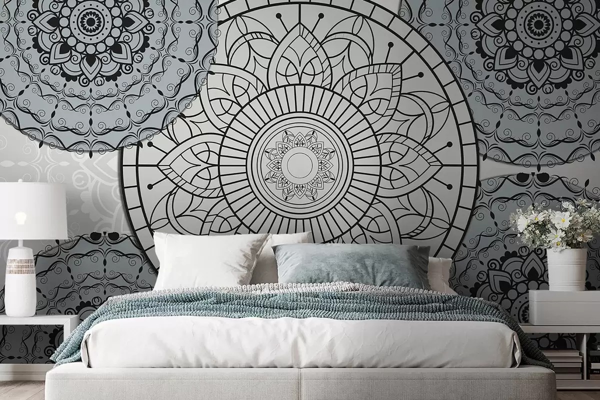 murales de pared Mandala en tonos claros w09182