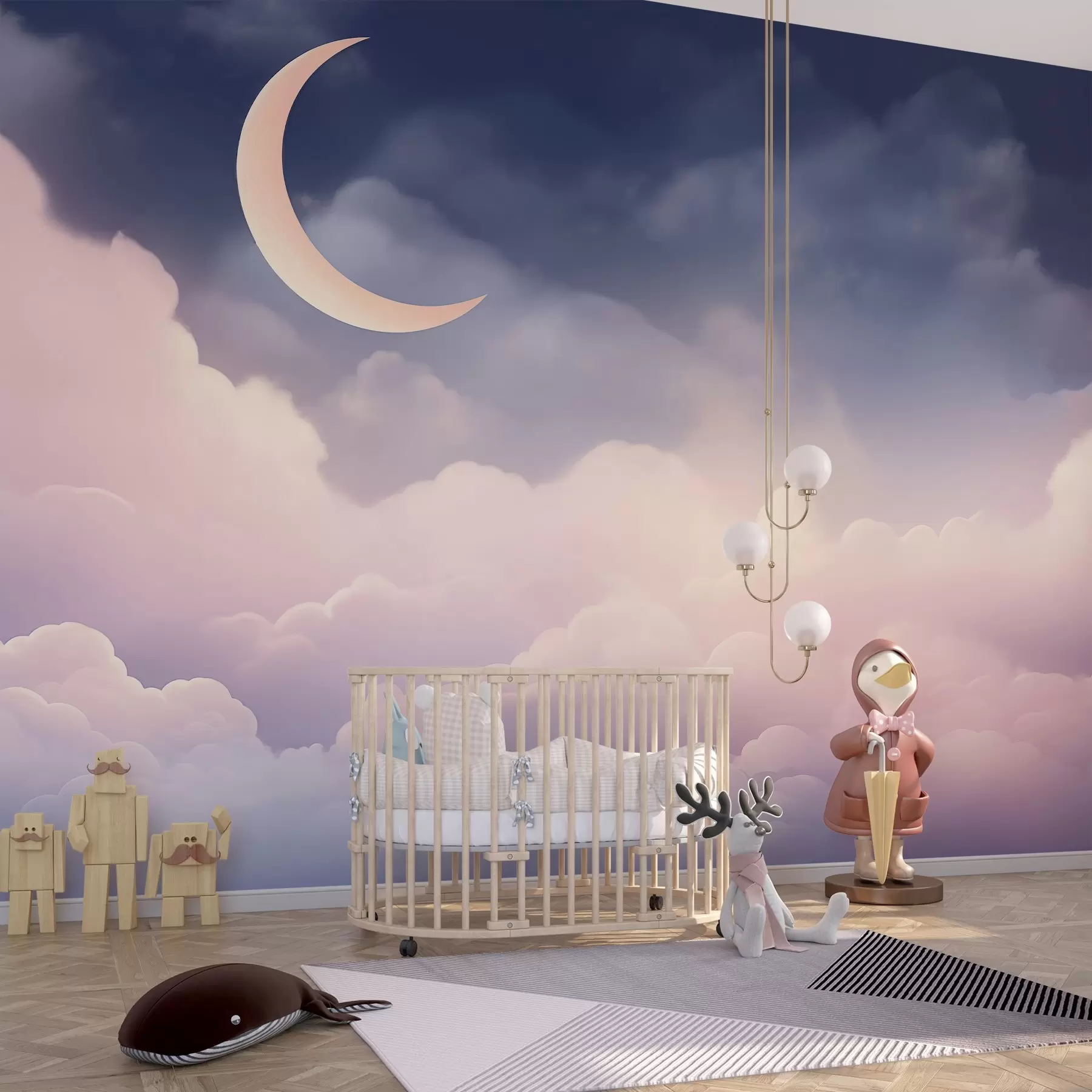 murales de pared Las nubes y la luna w04330