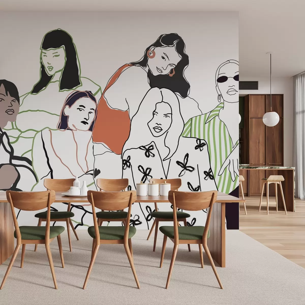 murales de pared Chicas w04359