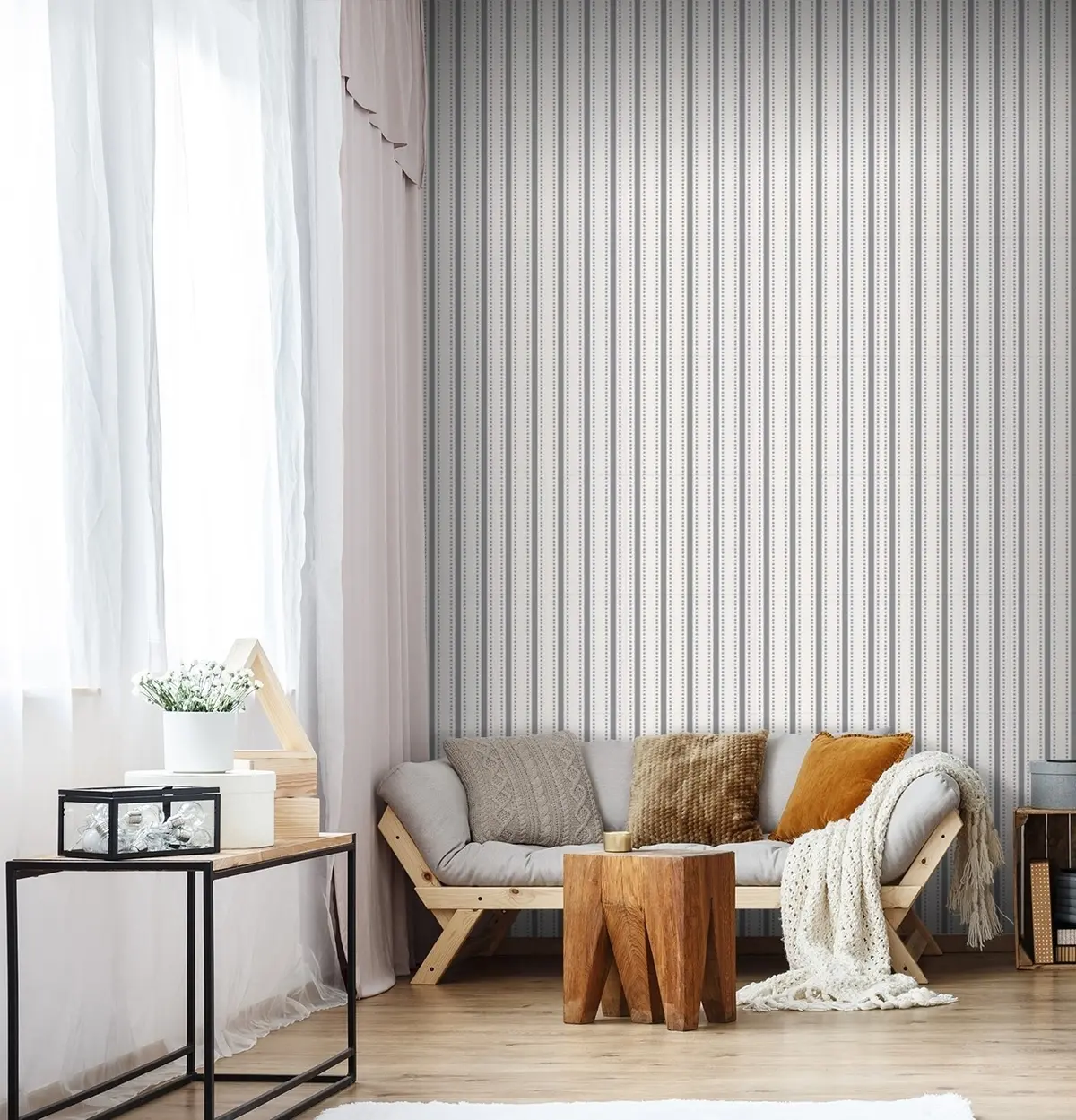 murales de pared Fondo de pantalla a rayas grises u71663