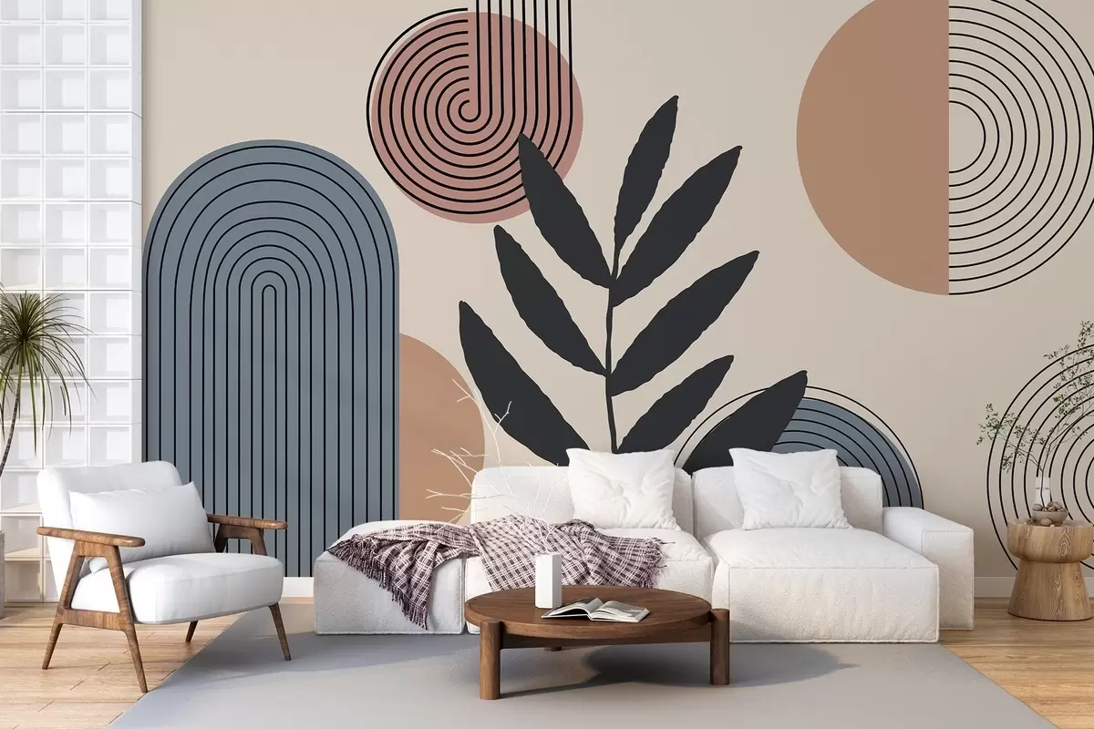 murales de pared Hojas geométricas w04385