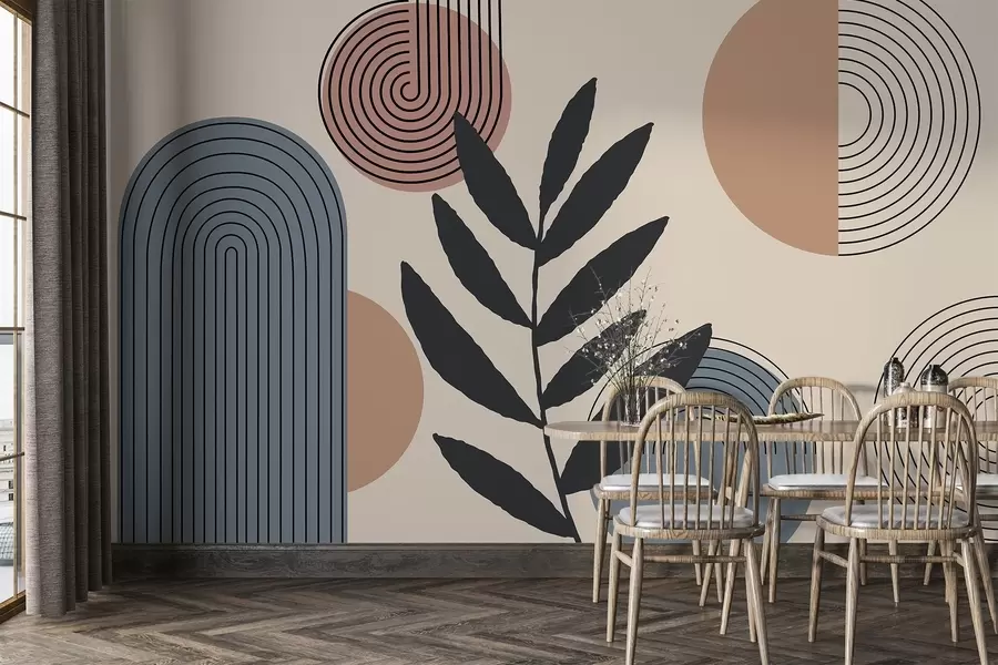 murales de pared Hojas geométricas w04385