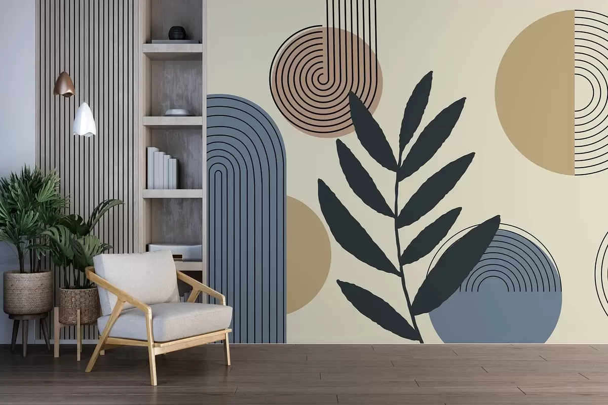 murales de pared Hojas geométricas w04385v2