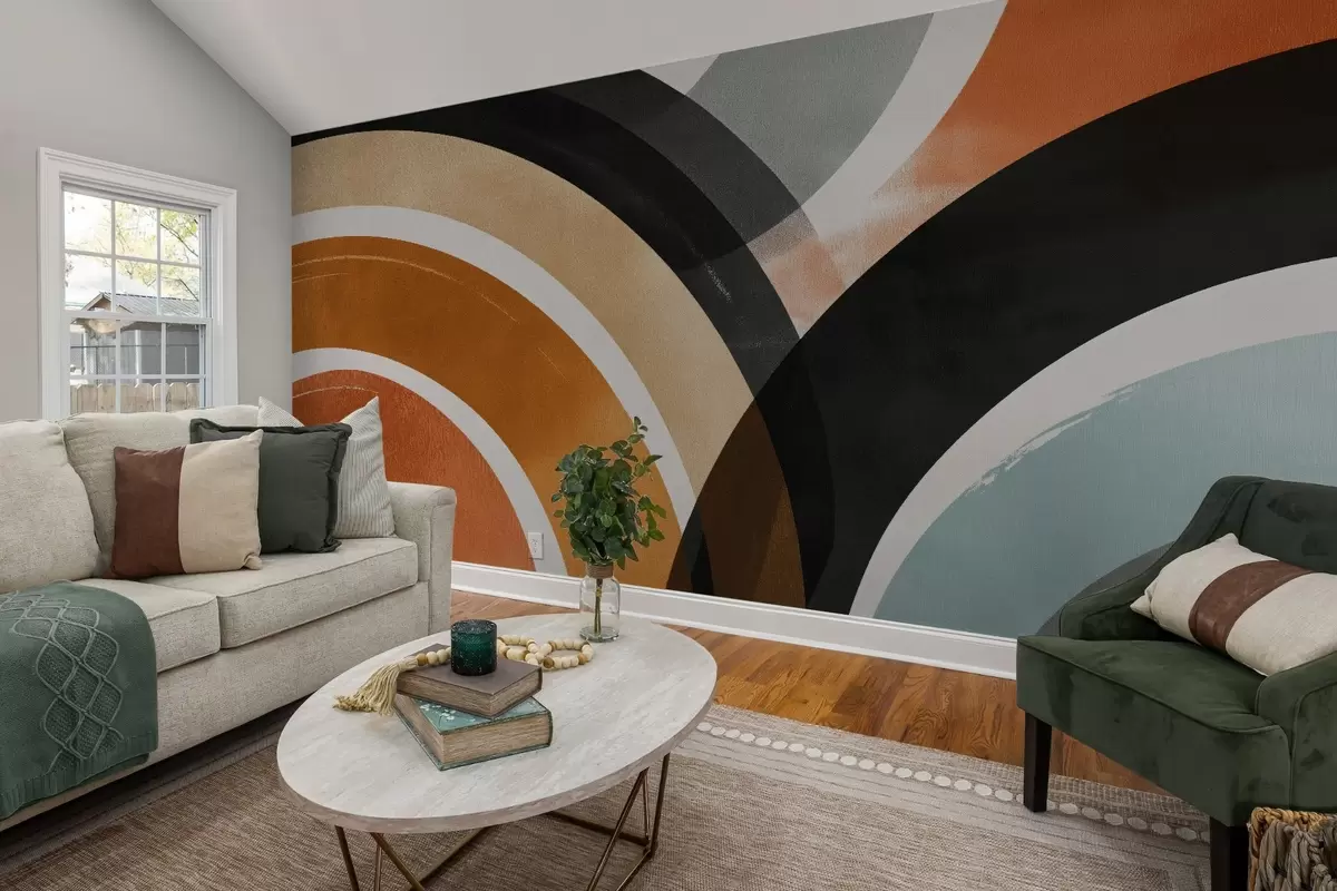 murales de pared Círculos multicolores abstractos w04425