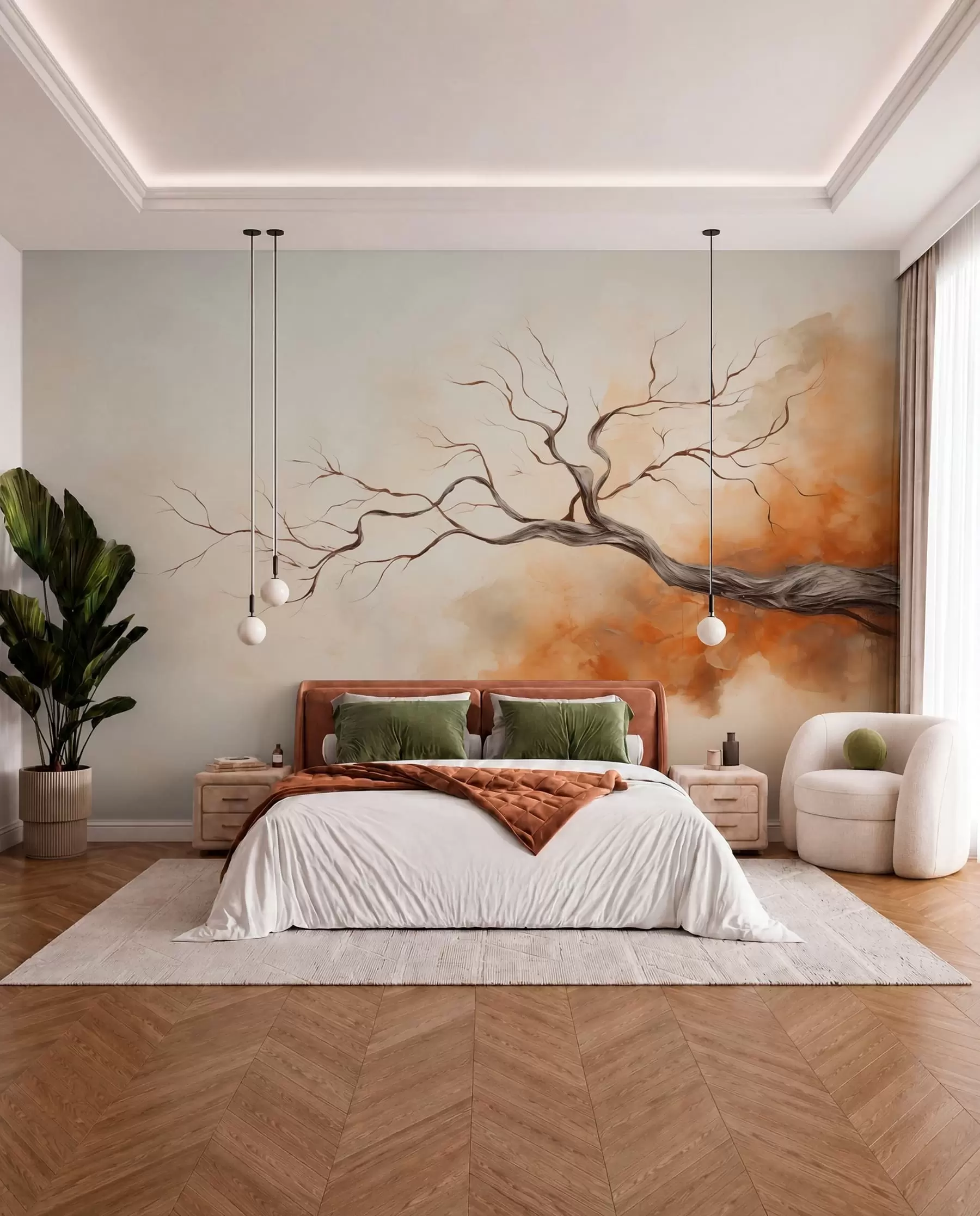 murales de pared Rama al atardecer w04449