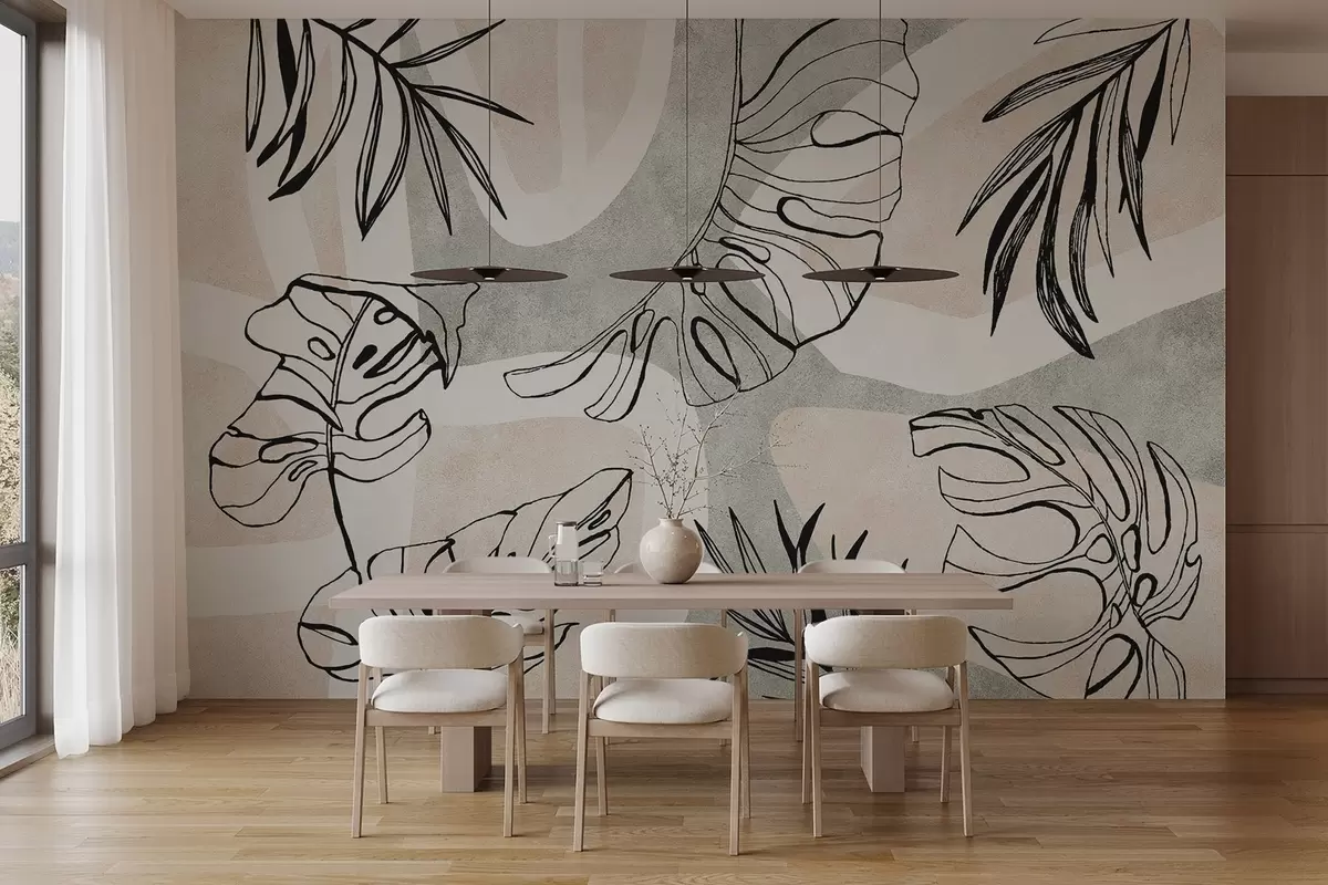 murales de pared Abstracción con plantas w04492