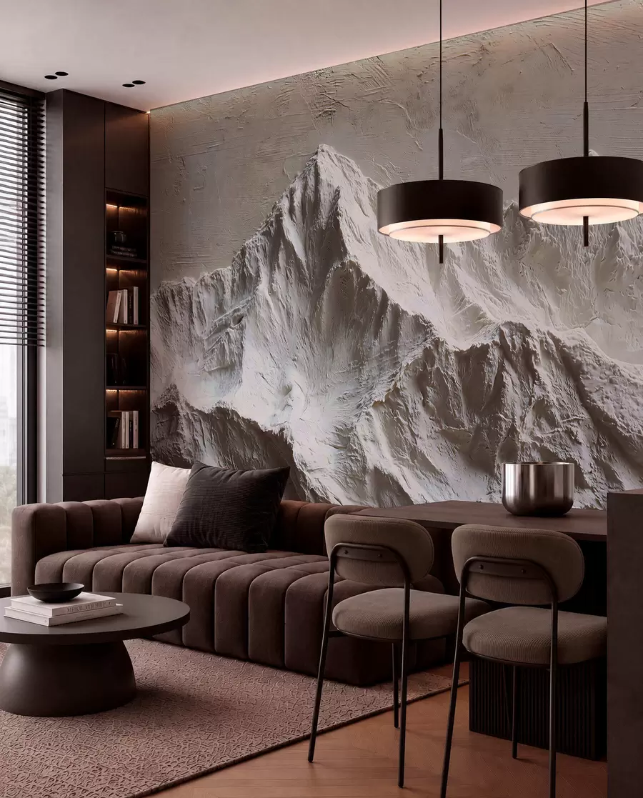 murales de pared Cumbres en tonos de piedra w04396