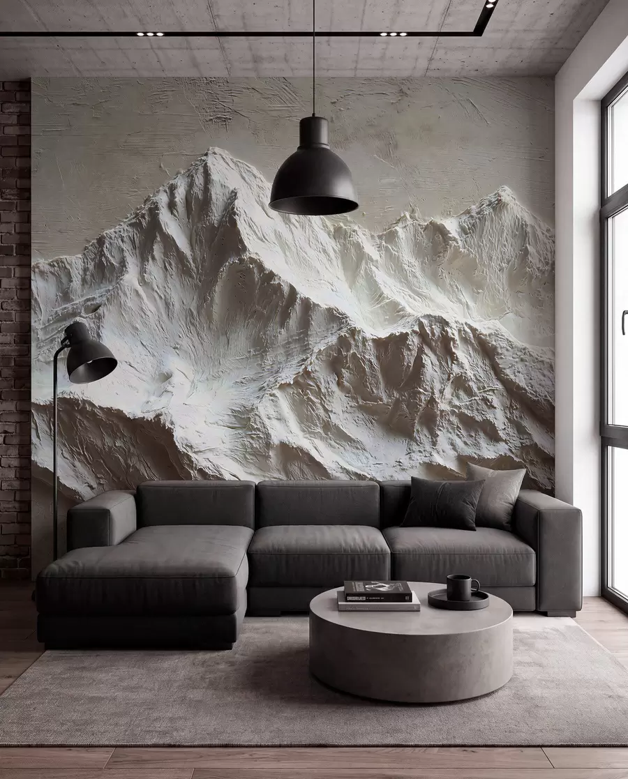 murales de pared Cumbres en tonos de piedra w04396