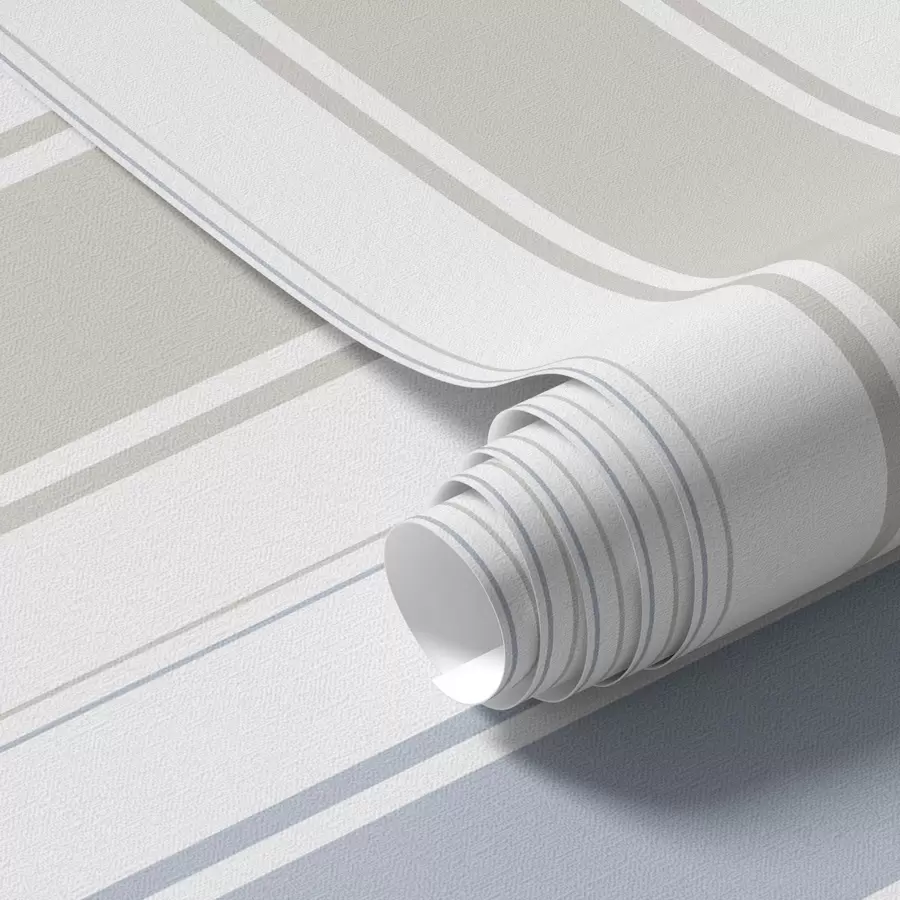 murales de pared Rayas anchas grises y azules sobre fondo blanco a00558