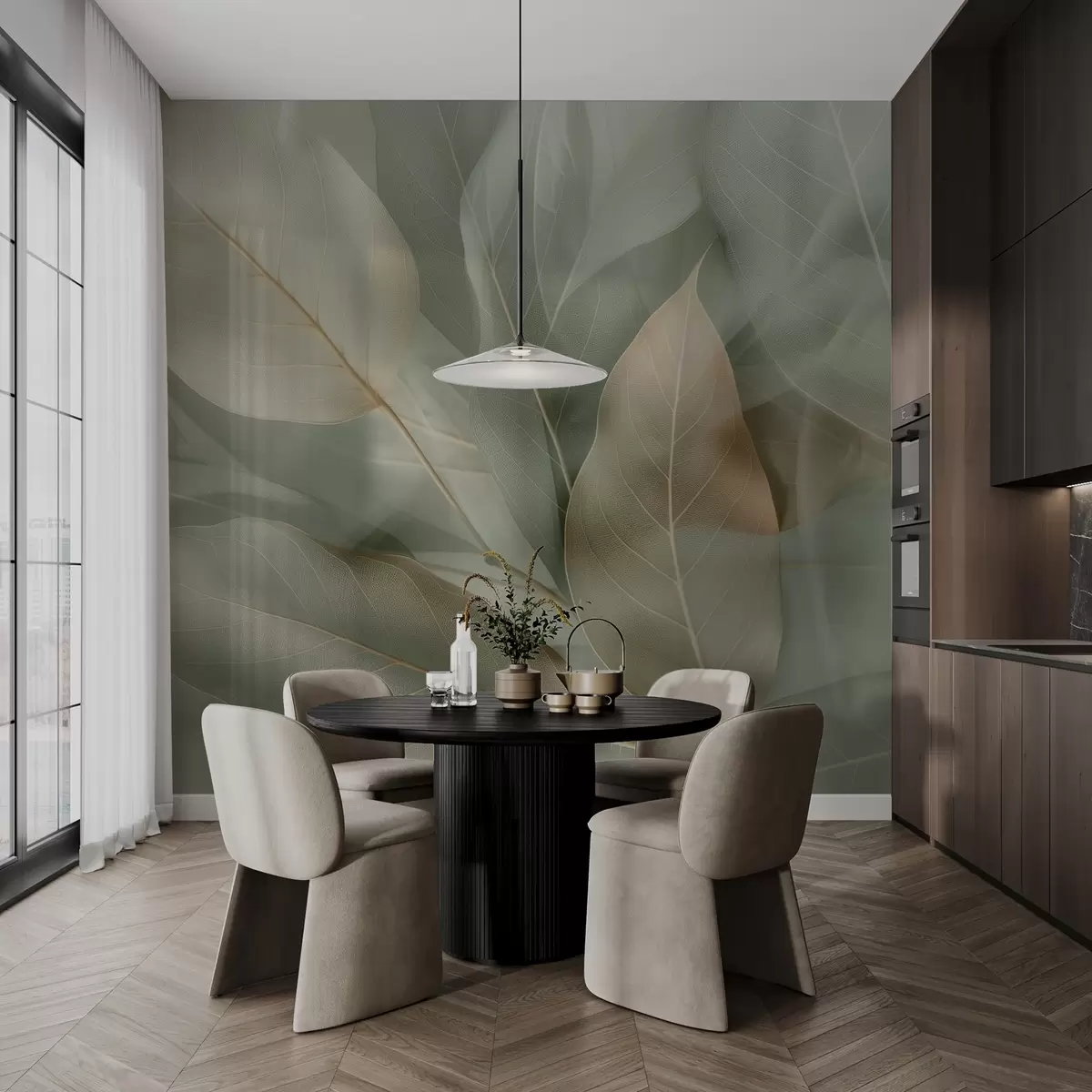 murales de pared Hojas delicadas w04511