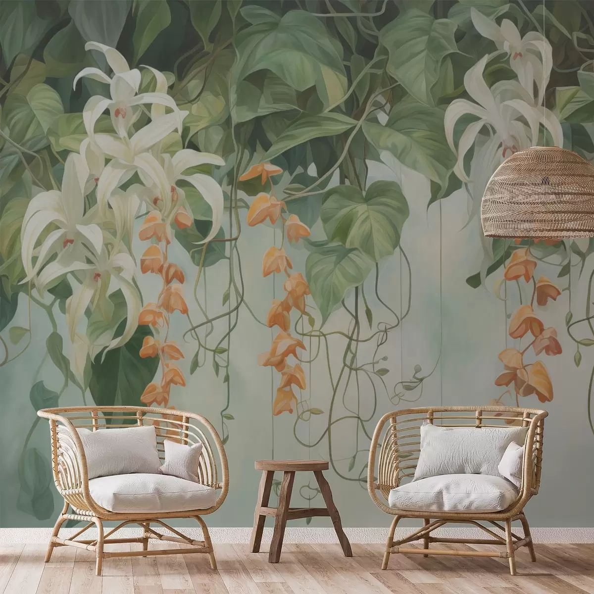 murales de pared Follaje y flores w04532