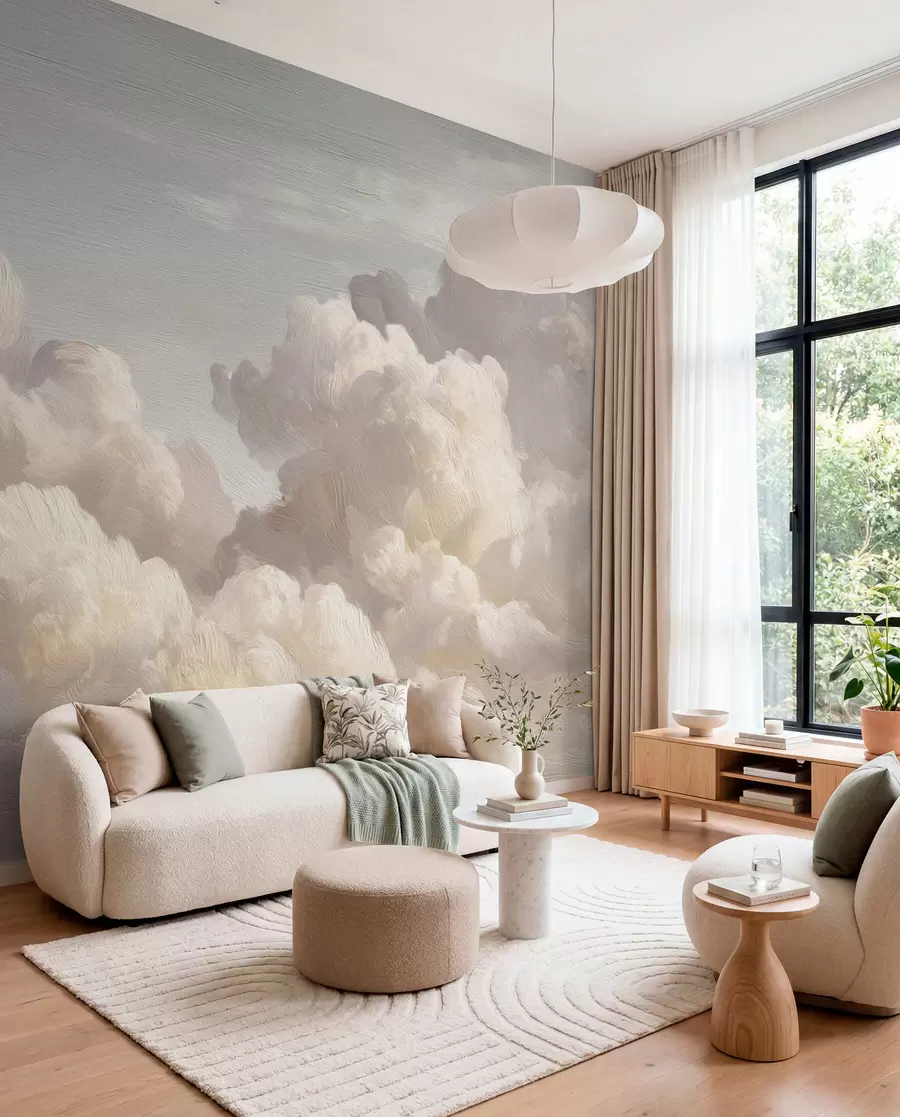 murales de pared Nubes en luz nacarada w04550