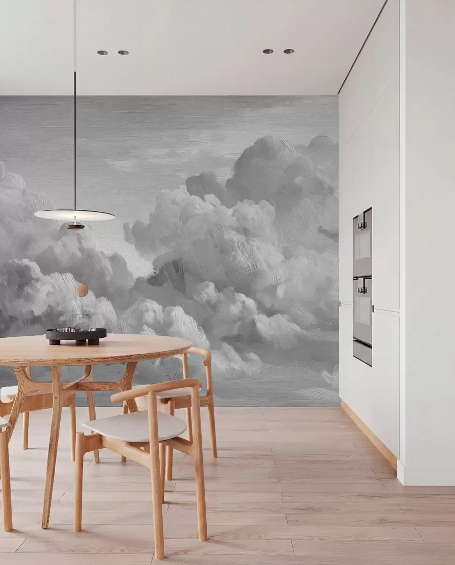 murales de pared Formación de nubes monocromáticas con textura w04550v3