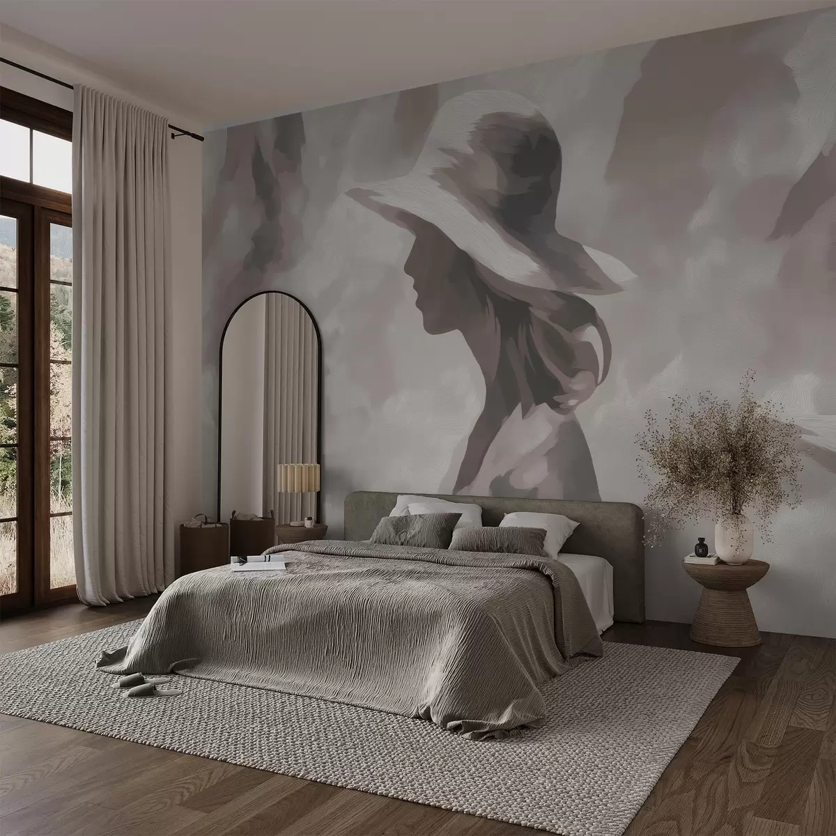 murales de pared Chica con sombrero w04561