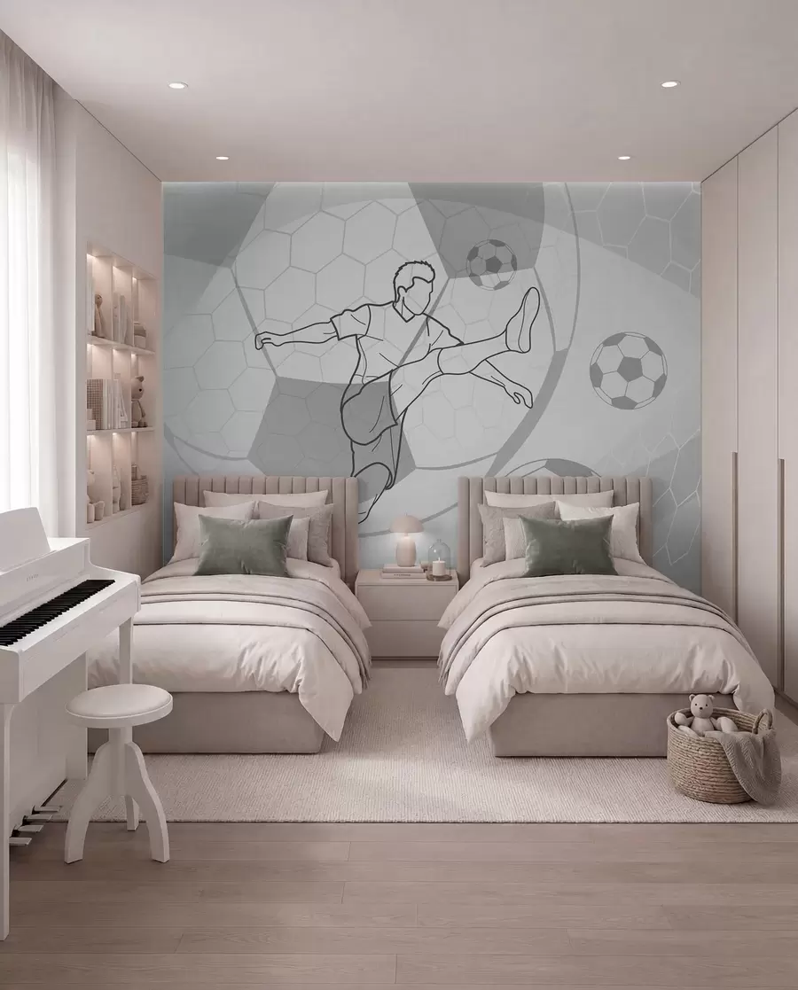 murales de pared Futbolista en líneas w04601v1