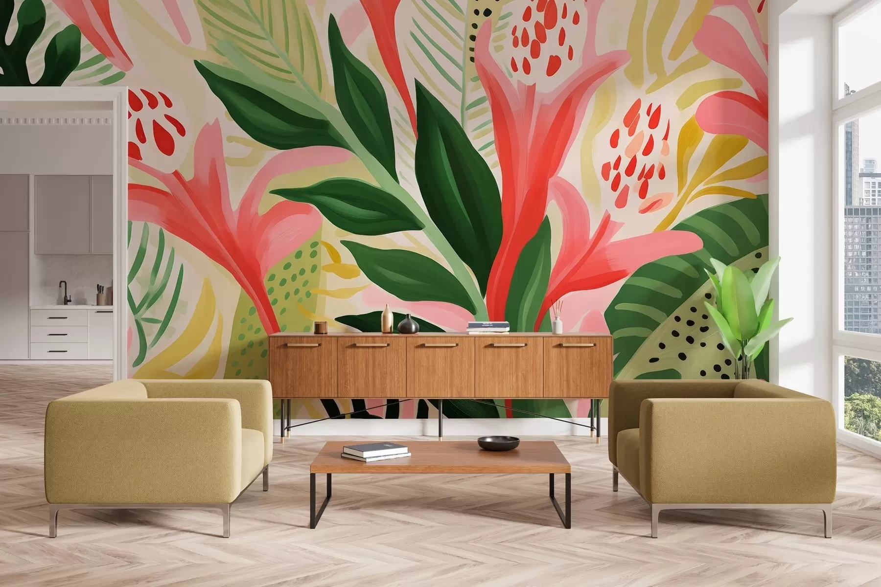 murales de pared Vuelo de colores w04564