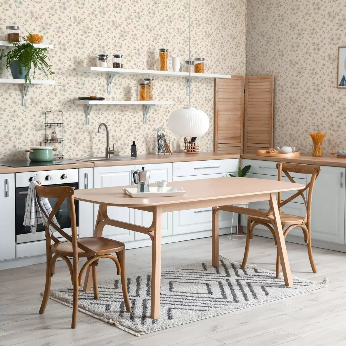 Papel pintado Flores de campo en tonos pastel sobre fondo crema a00596