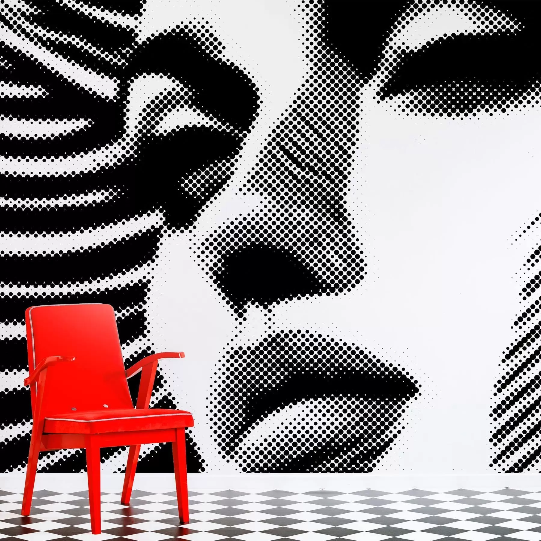 murales de pared Rostro de mujer al estilo pop art w04504