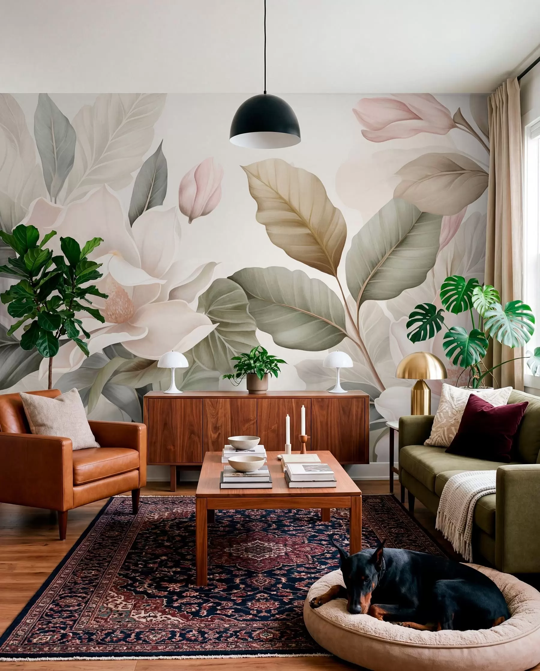 murales de pared Magnolia en tonos pastel w09427