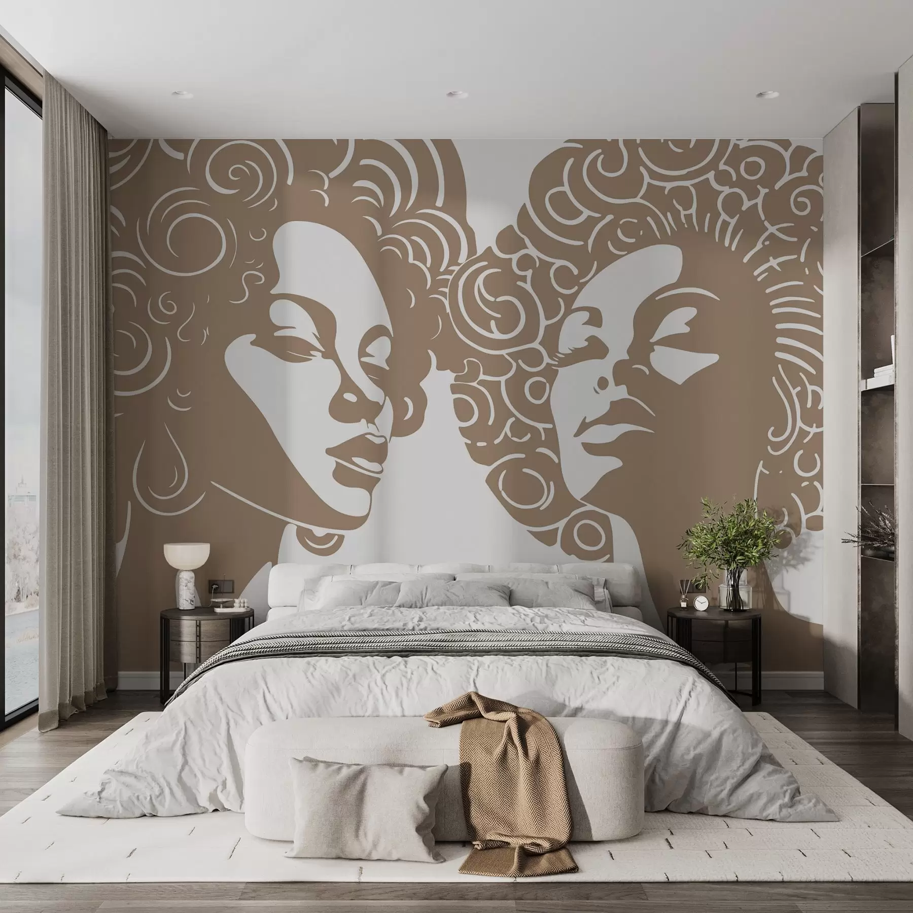 murales de pared Dos chicas w04688