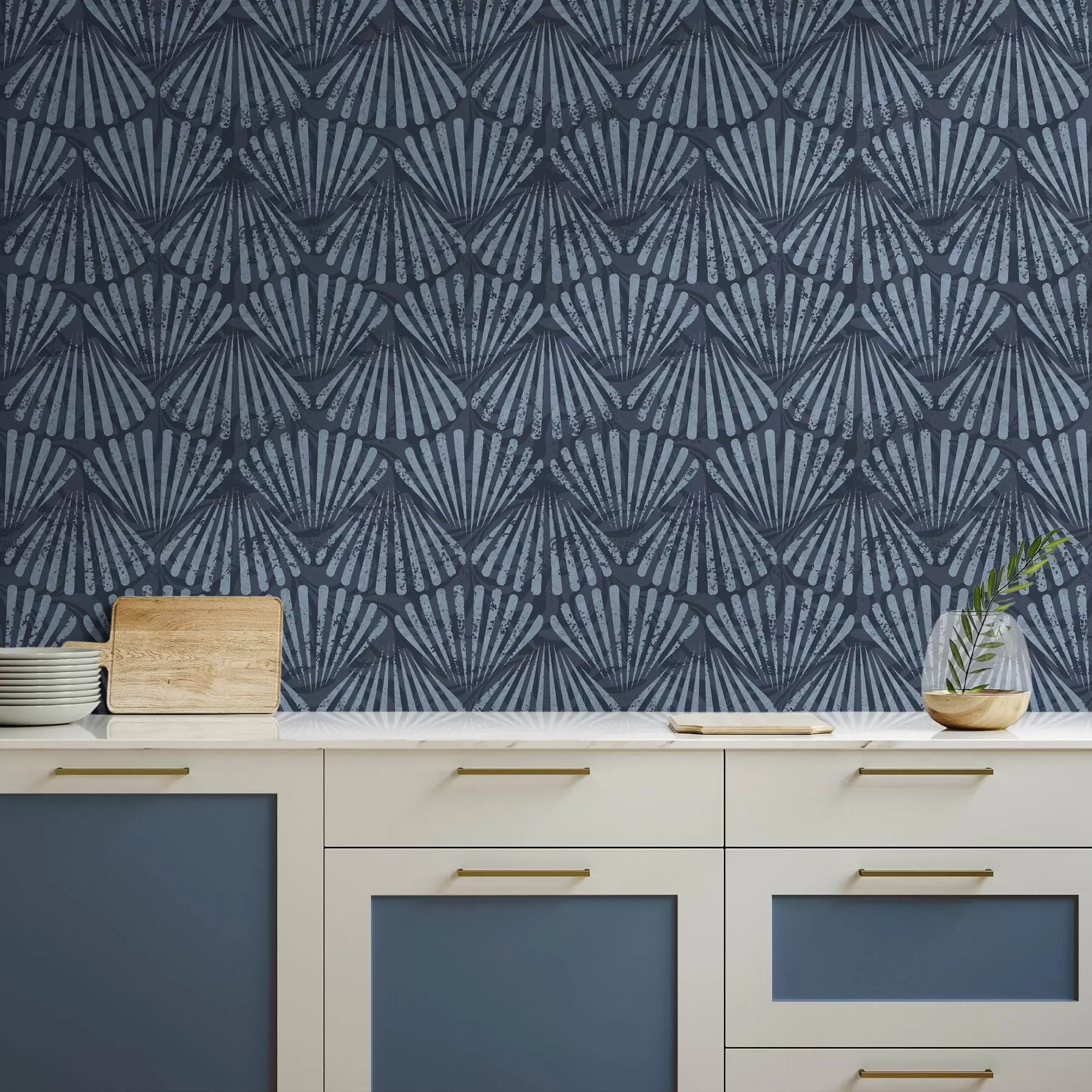 murales de pared Rayos abstractos en tonos azules, motivo dinámico a00710