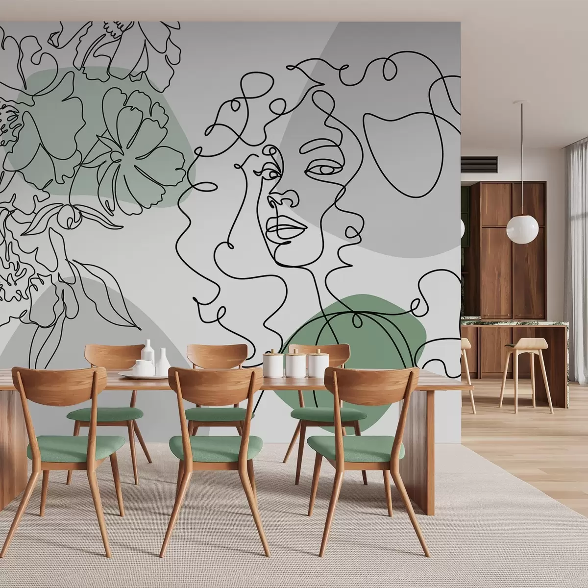 murales de pared Chica en las filas w04724v1