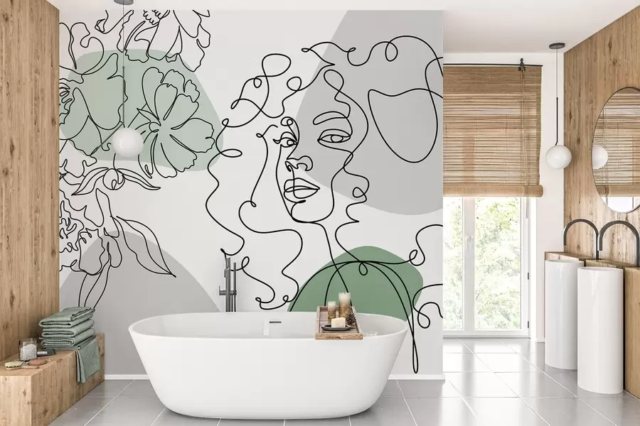 murales de pared Chica en las filas w04724v1