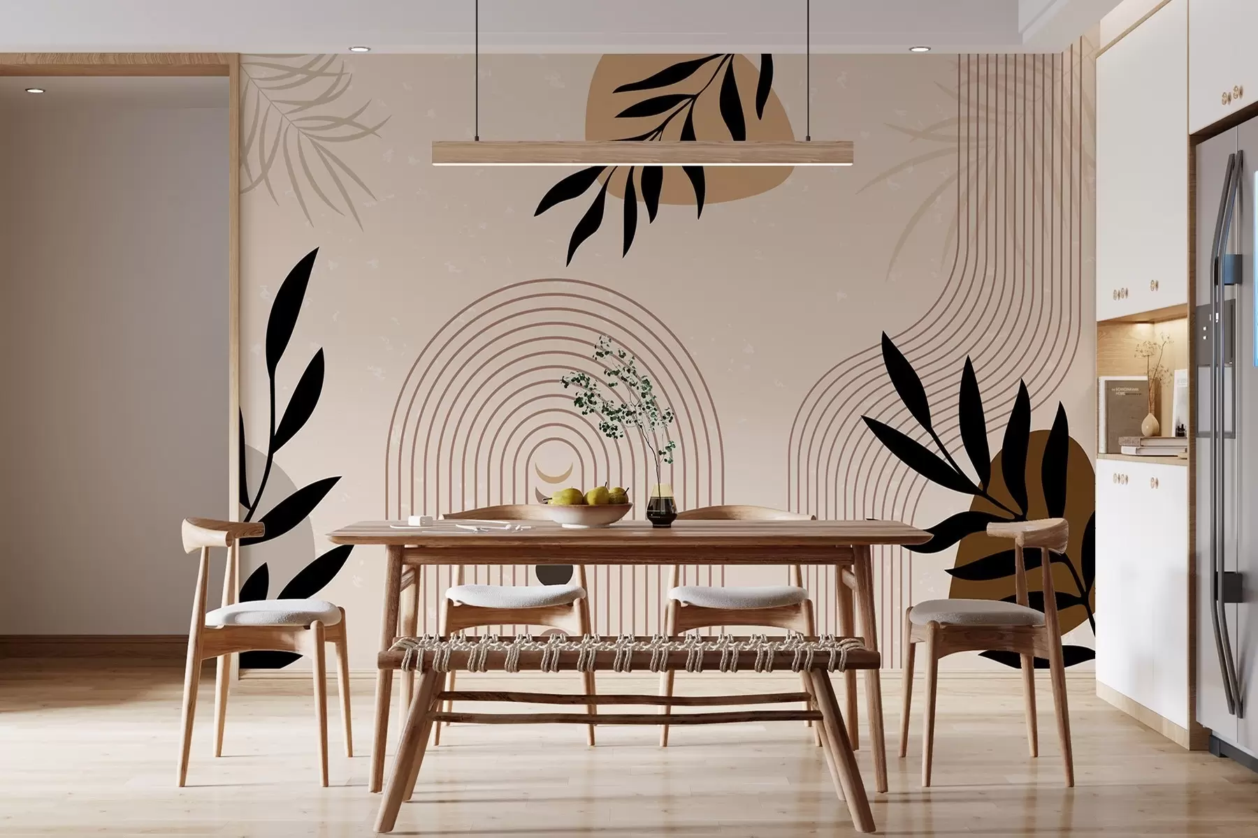 murales de pared Resumen con plantas w04745