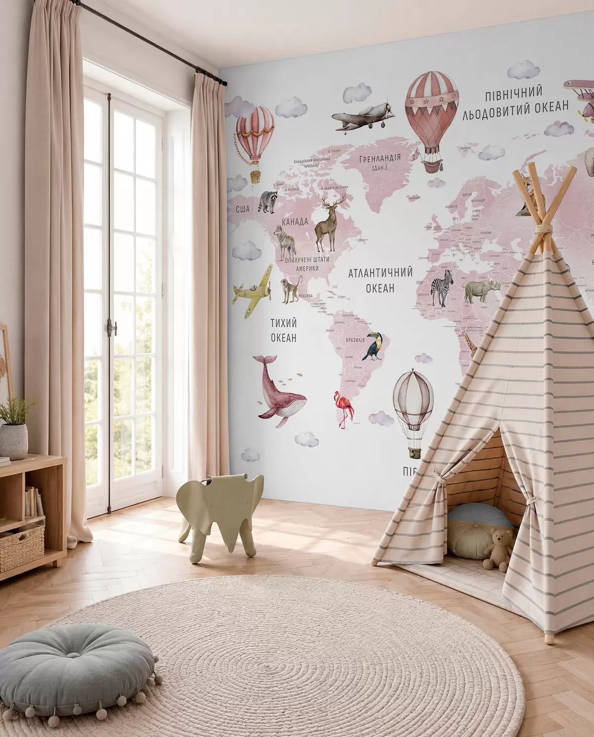 murales de pared Atlas rosa en ucraniano c00001ukv3