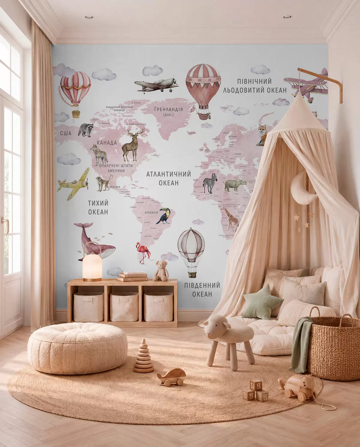 murales de pared Atlas rosa en ucraniano c00001ukv3