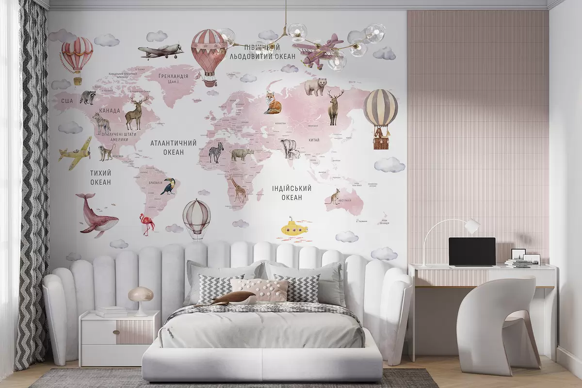 murales de pared Atlas rosa en ucraniano c00001ukv3