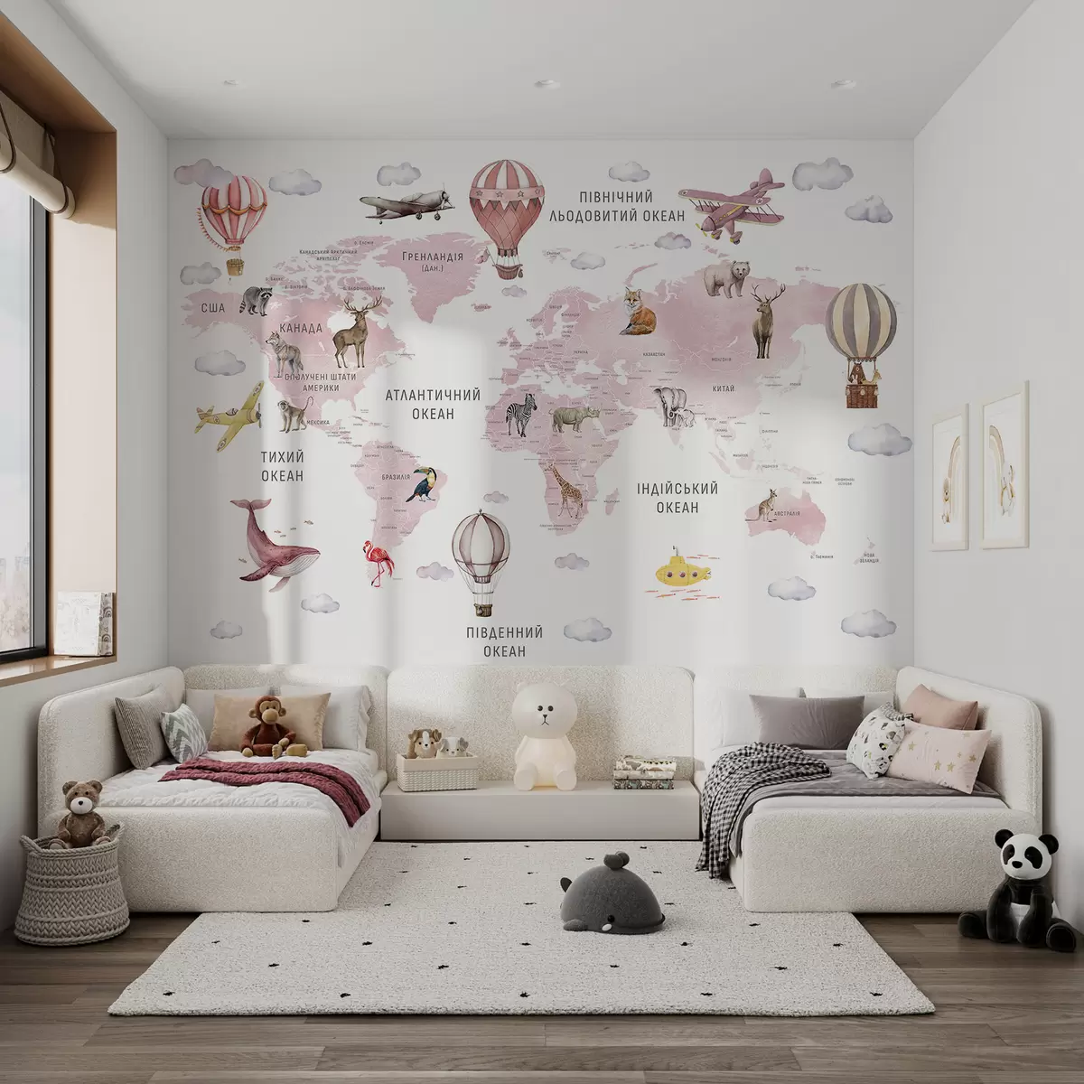 murales de pared Atlas rosa en ucraniano c00001ukv3