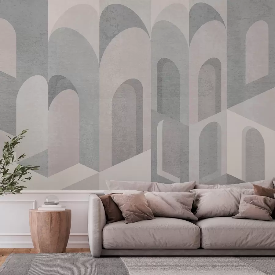 murales de pared metamorfosis urbanas del arco en tonos gris pálido w04812