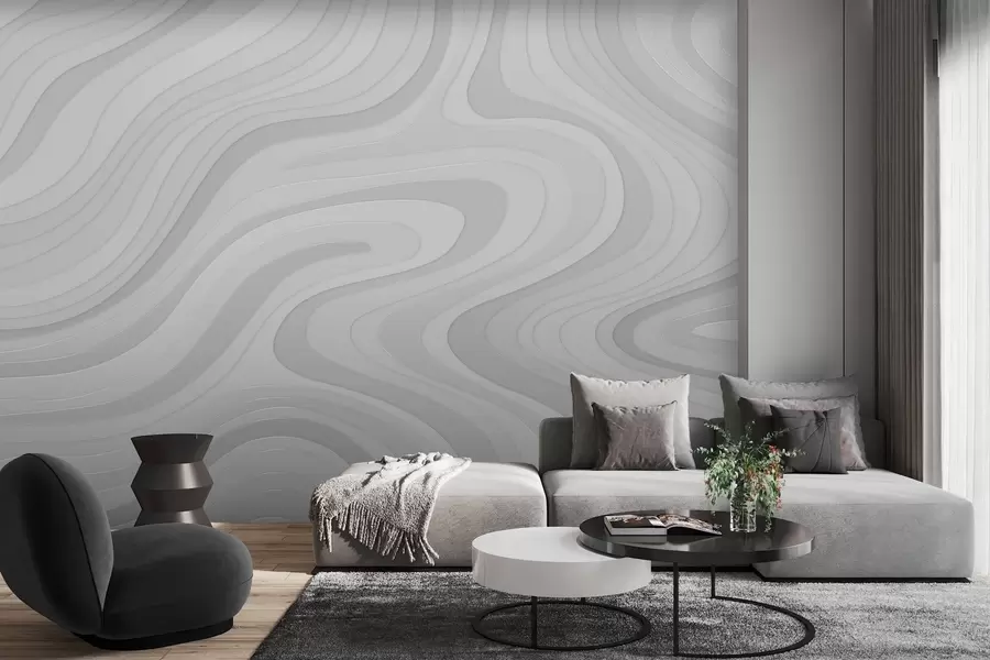 murales de pared ondas abstractas en tonos grises w04813v1