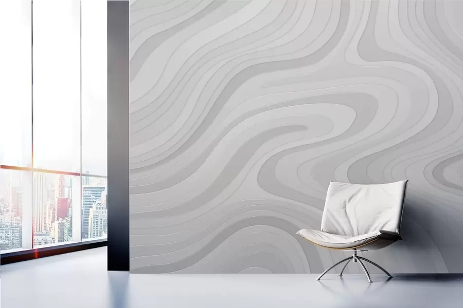 murales de pared ondas abstractas en tonos grises w04813v1