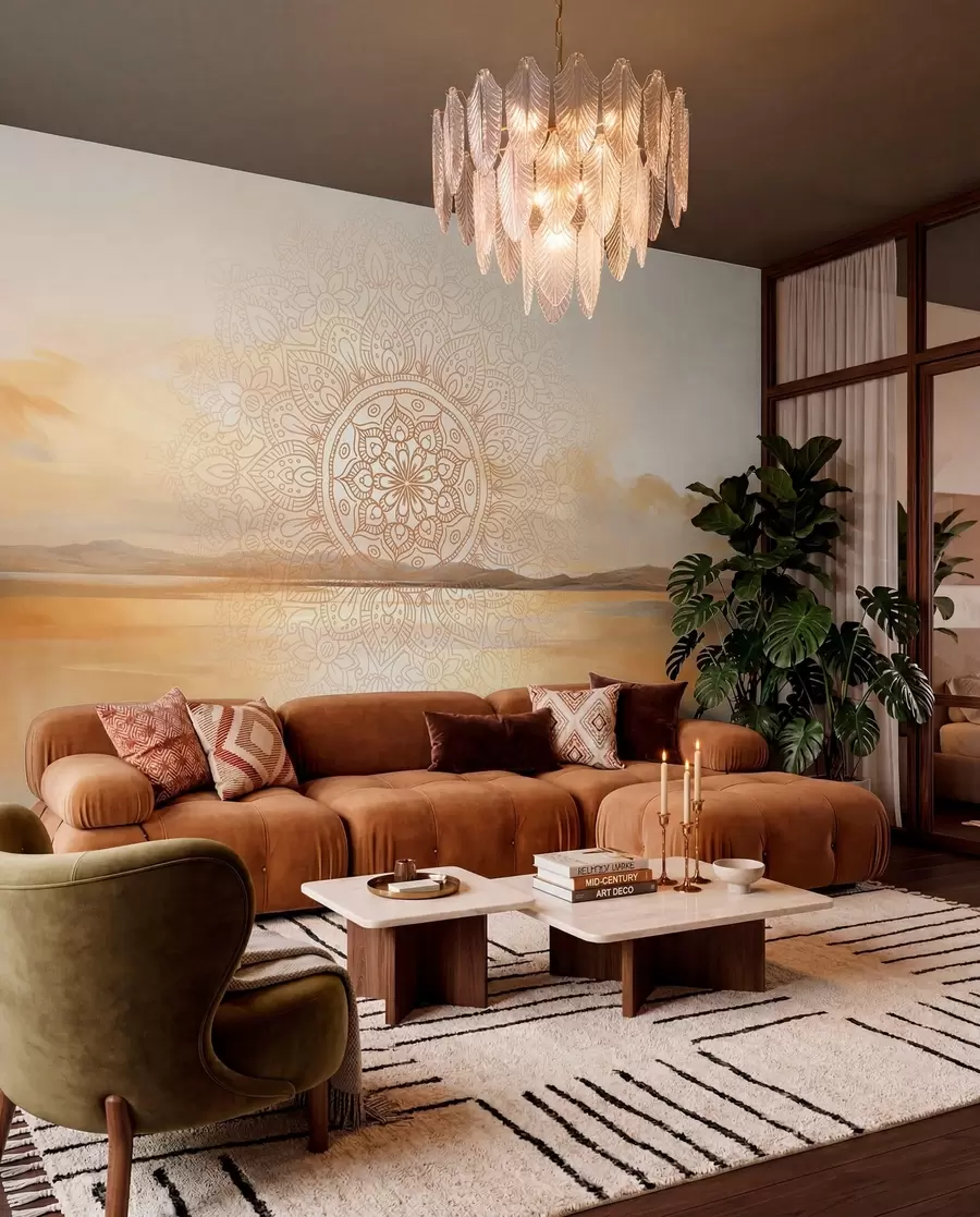 murales de pared Mandala junto al agua w09491