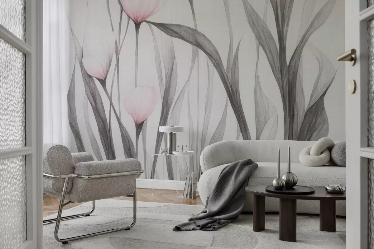 Murales de pared Frágiles tulipanes translúcidos w04831v1 murales de pared Frágiles tulipanes translúcidos w04831v1