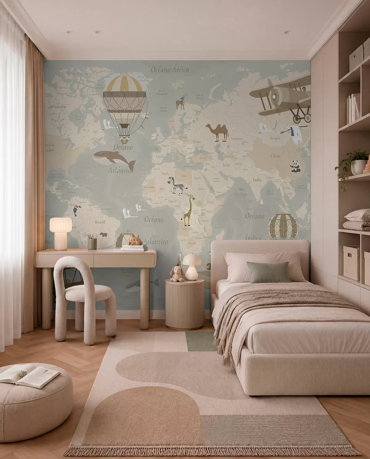 murales de pared Vuelos en español — beige c00003es