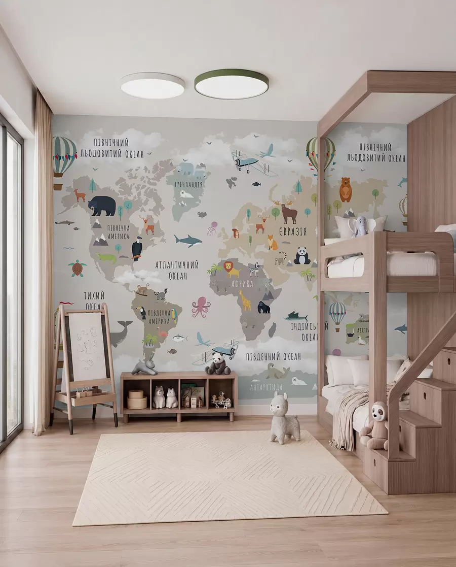 murales de pared Atlas animal en ucraniano c00002uk