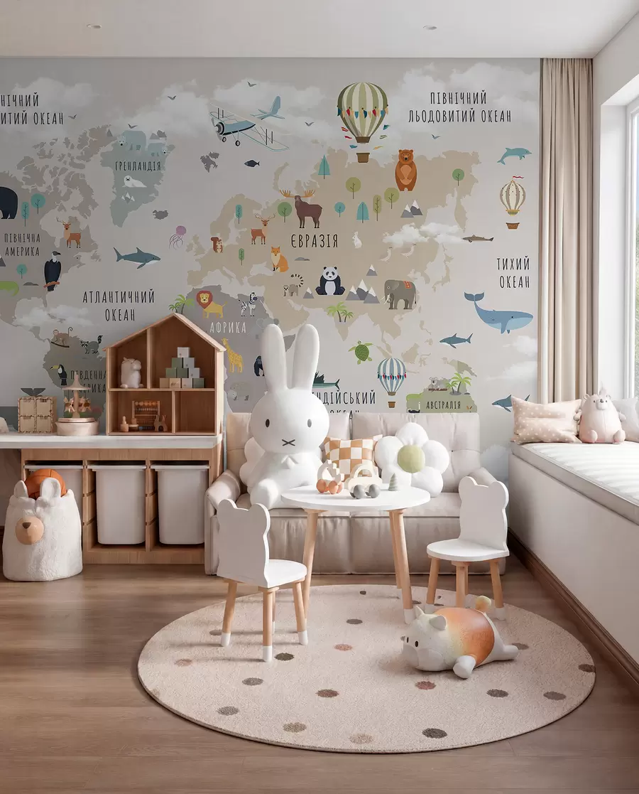 murales de pared Atlas animal en ucraniano c00002uk