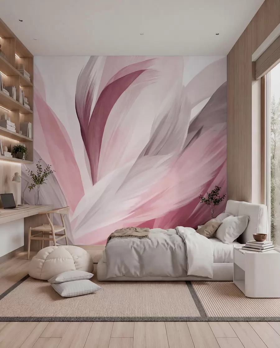 murales de pared Capas de plumas rosas w09531v2