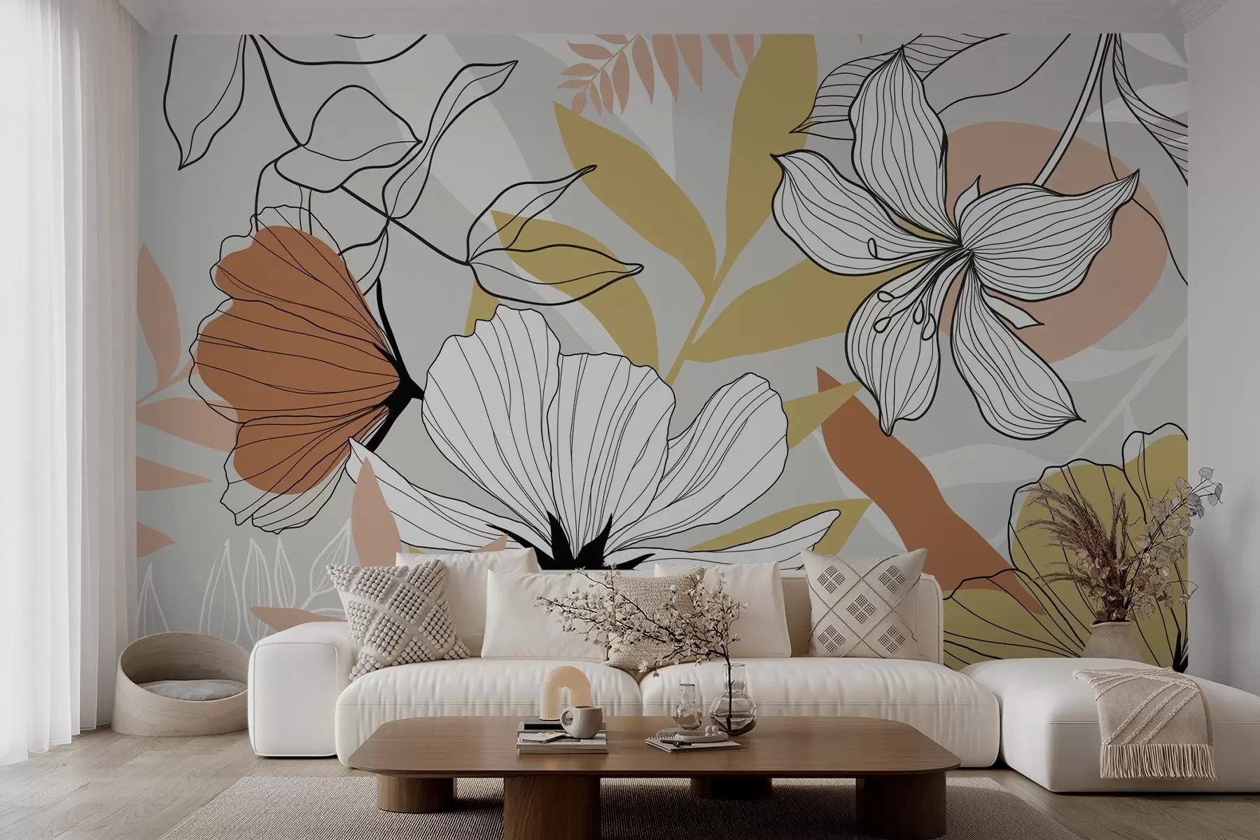 murales de pared Plantas y flores abstractas w04898