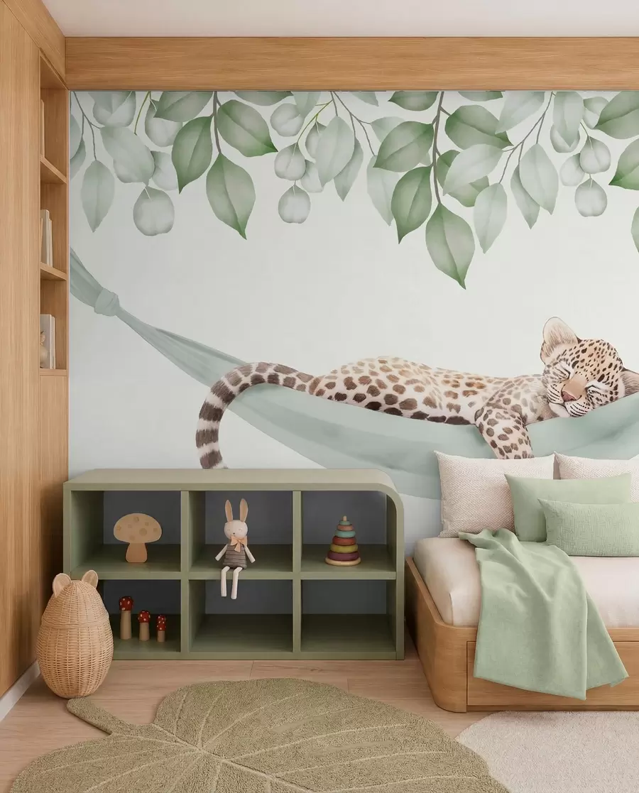 murales de pared Siesta del leopardo w04881