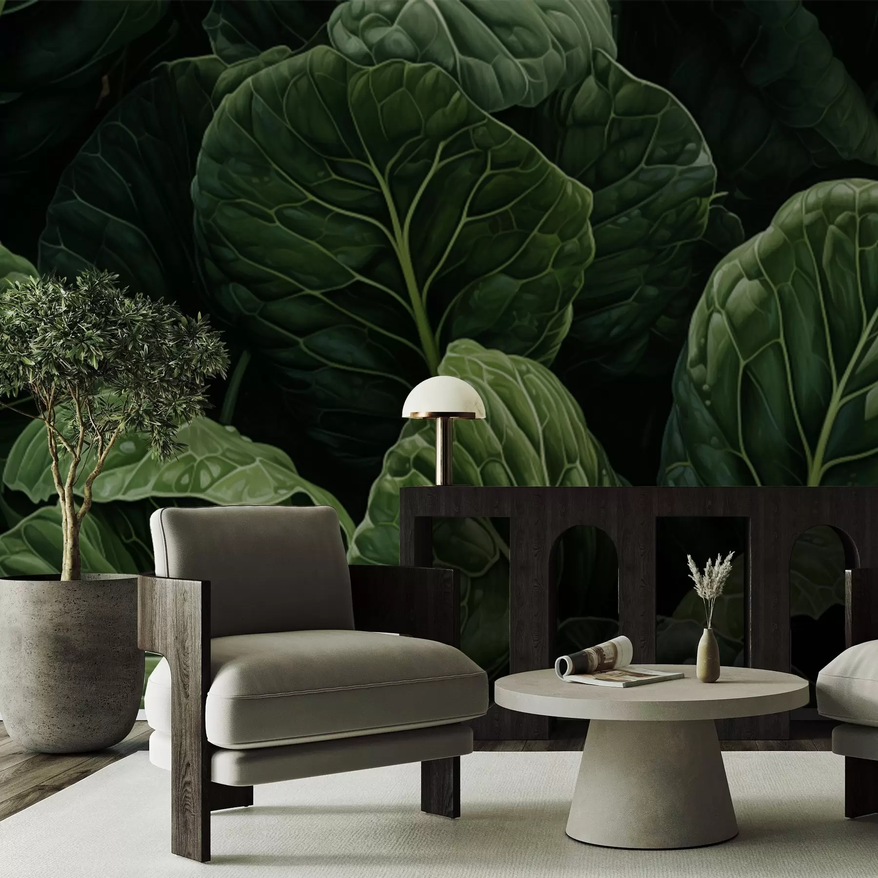 murales de pared Hojas verdes juguetonas w05043