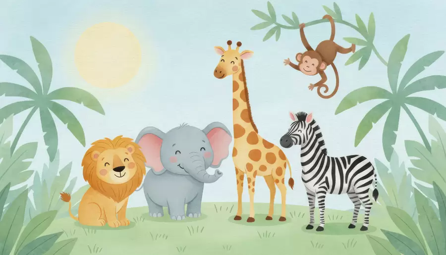 murales de pared Animales pintados con acuarela w05046