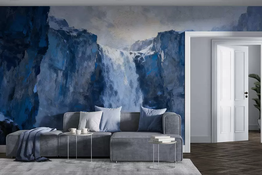 murales de pared Cascada pintada al estilo grunge w05177