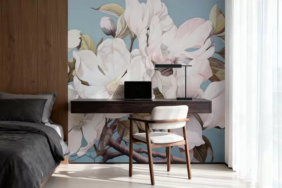 murales de pared Exuberantes flores en la rama de un árbol w05178