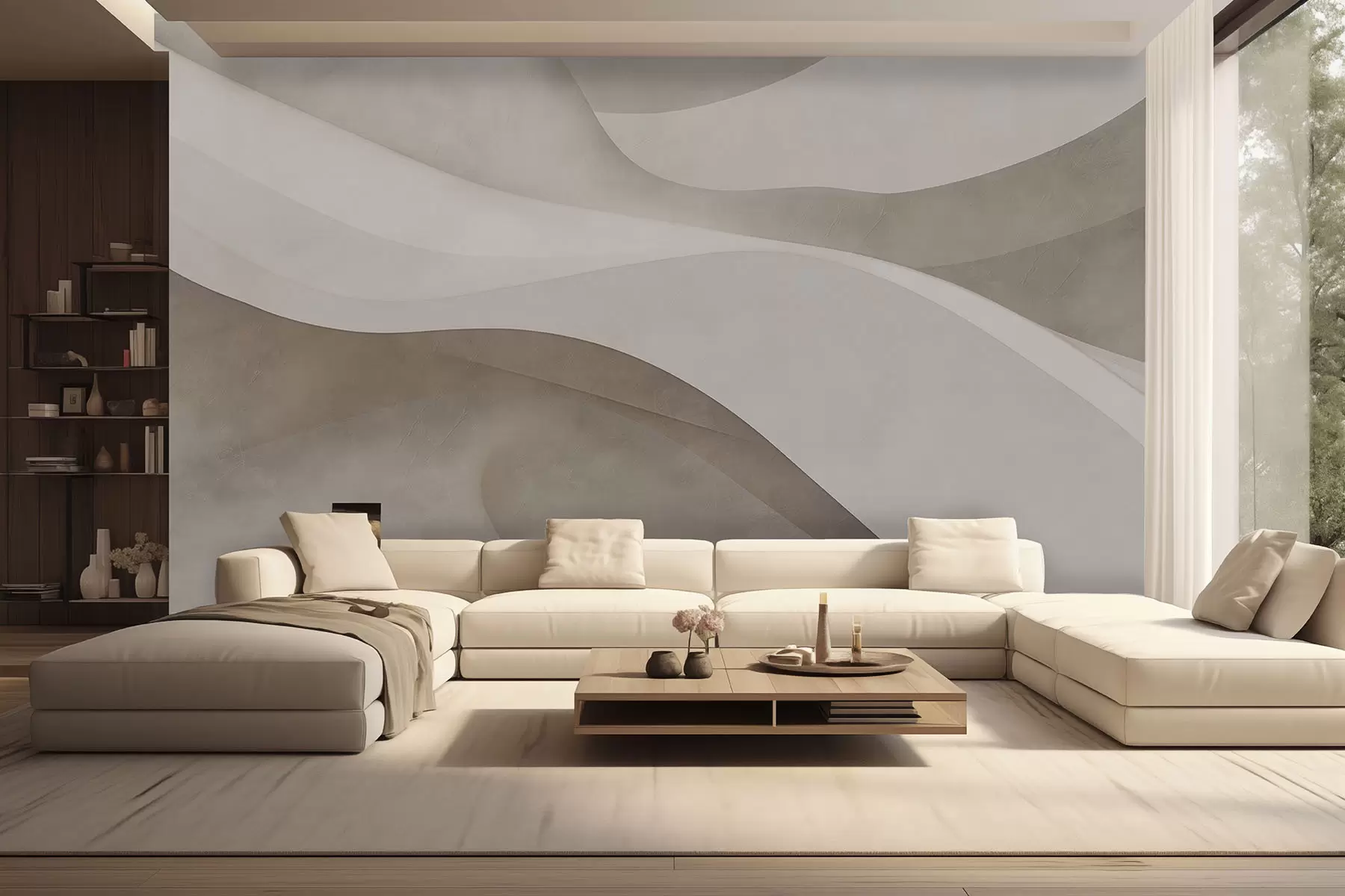 murales de pared Pared abstracta, olas w09694
