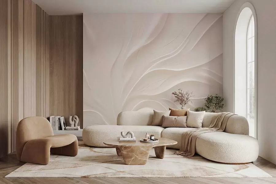 murales de pared Delicadas hojas translúcidas en una rama w05267