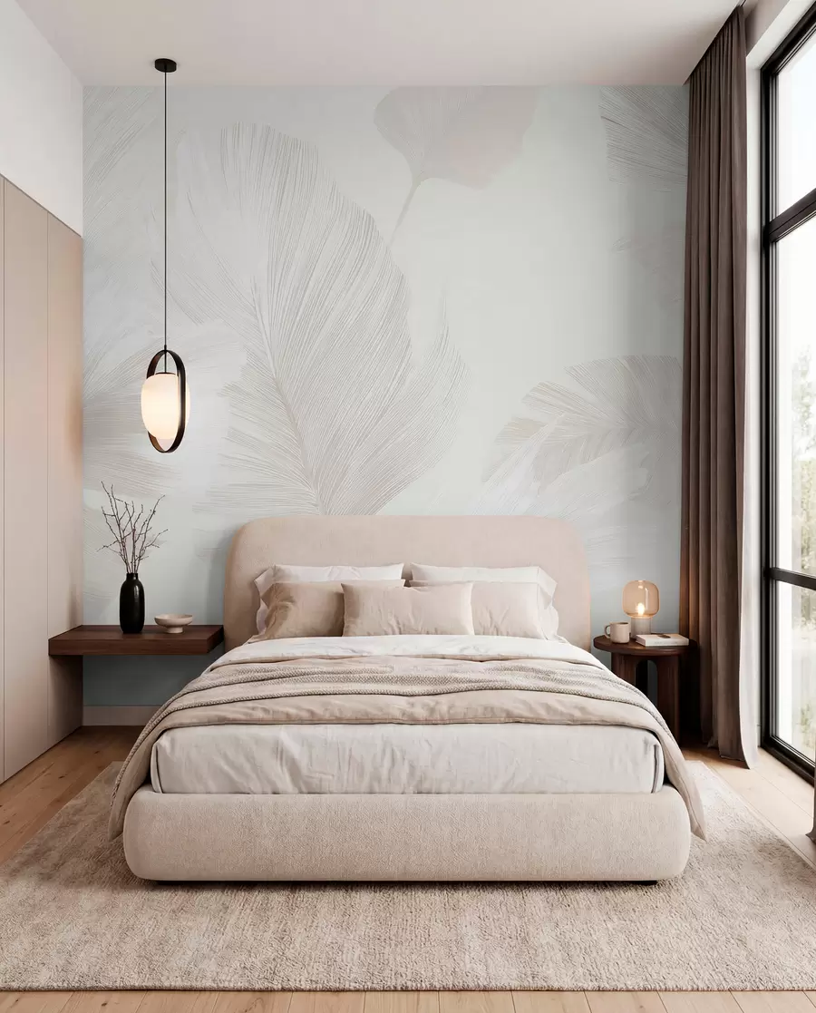 murales de pared Plumas marfil al viento w09563